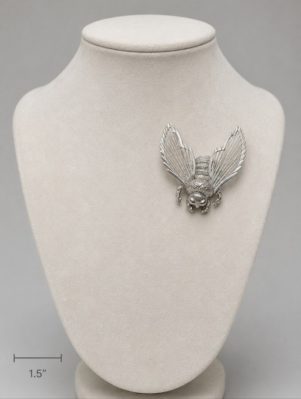 Vintage 60s Monet Silver Bee Brooch Menagerie Collection
